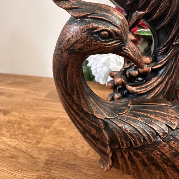 Vintage Coppercraft Guild Peacocks Pheasants Resin Copper‎ Finish Pair MCM - Picture 5 of 6